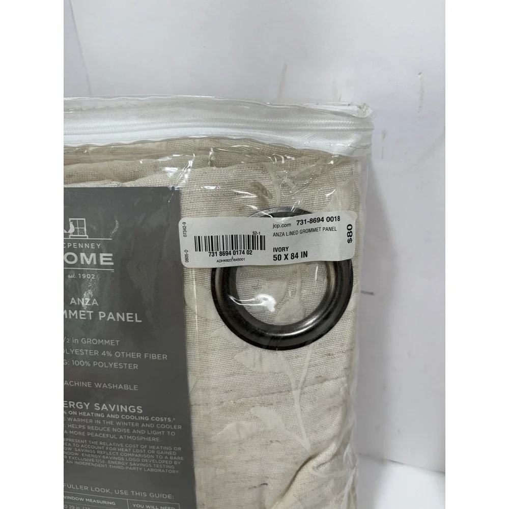 JCPenney Home Anza Lined  Grommet Panel 50
